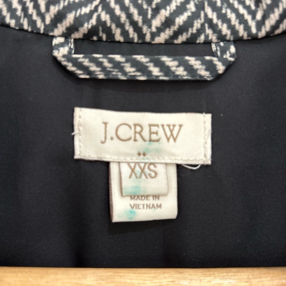 J Crew Quilted Zip Up Vest Pockets Black Cream Chevron Print Women’s XXS - Picture 7 of 11